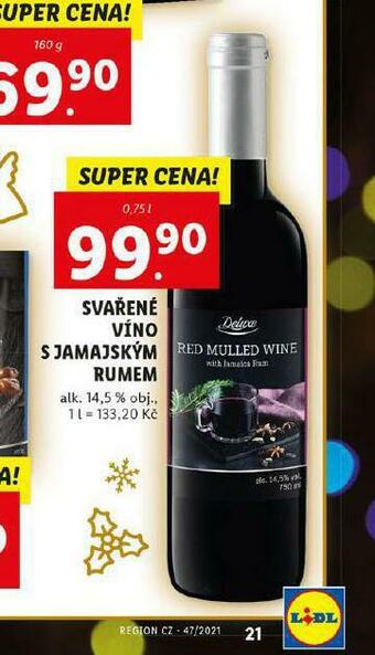 Lidl Svařené víno s jamajským rumem nabídka