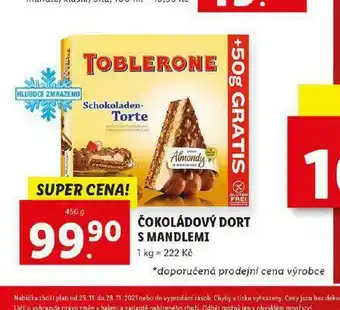 Lidl Čokoládový dort s mandlemi nabídka