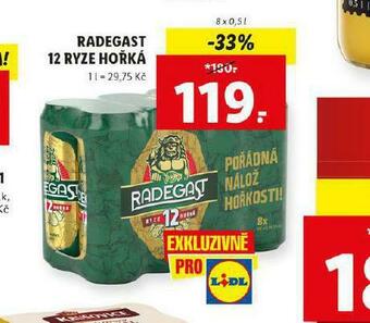 Lidl Pivo radegast ryze hořká 12 nabídka
