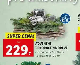 Lidl Adventní dekorace na dřevě nabídka