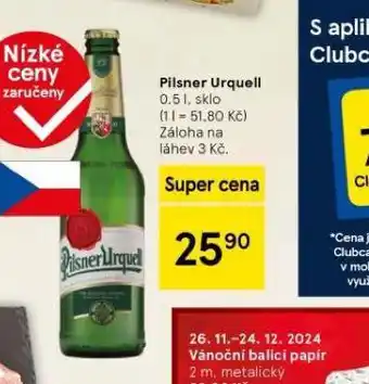 Tesco Pivo pilsner urquell nabídka