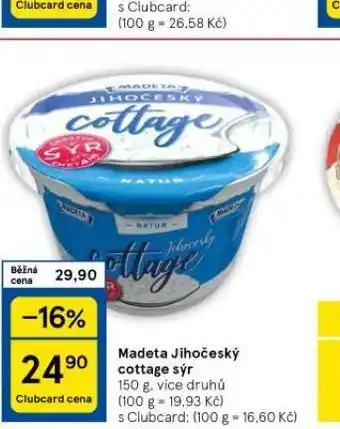 Tesco Madeta jihočeský cottage nabídka