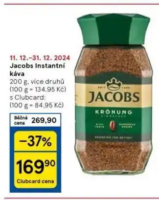 Tesco Jacobs instantní káva nabídka