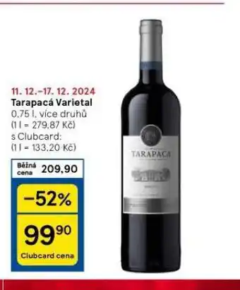 Tesco Tarapacá varietal nabídka