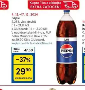 Tesco Pepsi 2,25l nabídka