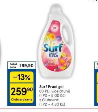 Tesco Surf prací gel nabídka