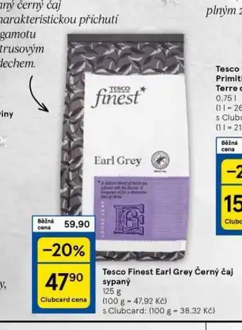 Tesco Earl grey černý čaj sypaný nabídka