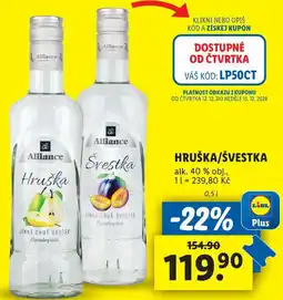 Lidl HRUŠKA/ŠVESTKA, 0,5 l nabídka