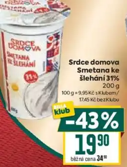 Billa Srdce domova Smetana ke šlehání 31% nabídka