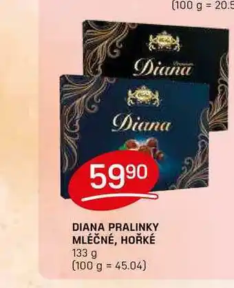 Flop DIANA PRALINKY MLÉČNÉ, HOŘKÉ 133 g nabídka