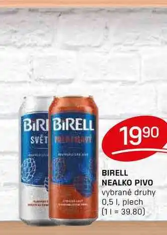 Flop Birell Nealko Pivo vybrané druhy 0,5 l,plech nabídka