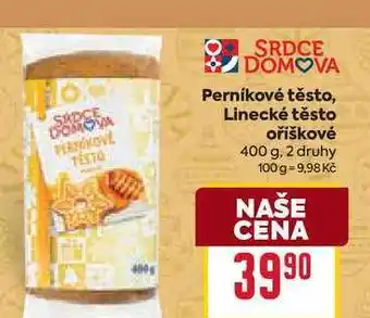 Billa Perníkové těsto, Linecké těsto oříškové 400 g nabídka