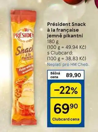 Tesco Président Snack à la française jemně pikantní, 180 g nabídka