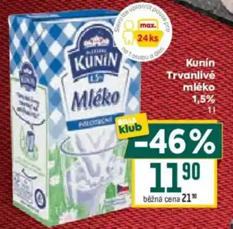 Billa Kunin Trvanlivé mléko 1,5% nabídka