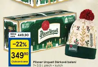 Tesco Pilsner Urquell Dárkové balení, 7x 0.5 1. plech + kulich nabídka