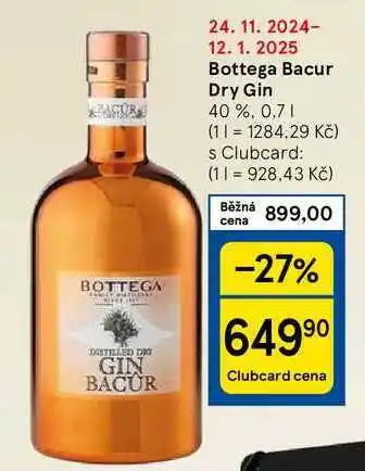 Tesco Bottega Bacur Dry Gin 40 %, 0,7 l nabídka