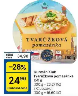 Tesco Gurmán Klub Tvarůžková pomazánka, 150 g nabídka