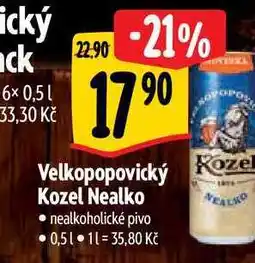 Albert PO Velkopopovický Kozel Nealko 0,5 l nabídka