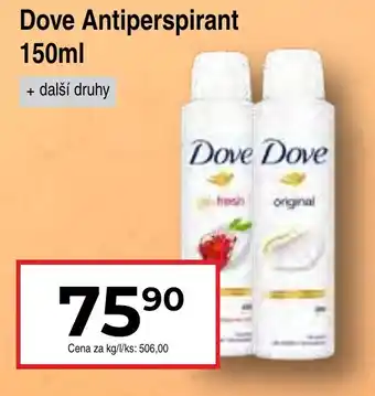 Hruška DOVE Antiperspirant nabídka