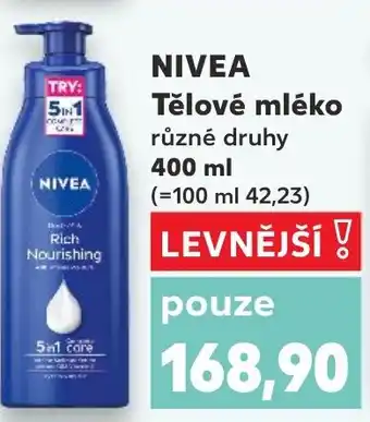 Kaufland NIVEA Tělové mléko nabídka