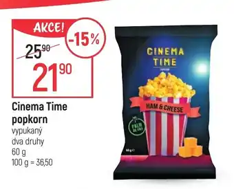 Globus Cinema Time popkorn nabídka