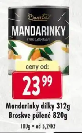 Qanto Mandarinky dílky broskve půlené nabídka