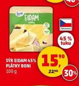 Penny Market SÝR EIDAM 45% PLÁTKY BONI, 100 g nabídka