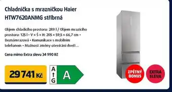 Datart Chladnička s mrazničkou HAIER HTW7620ANMG stříbrná nabídka