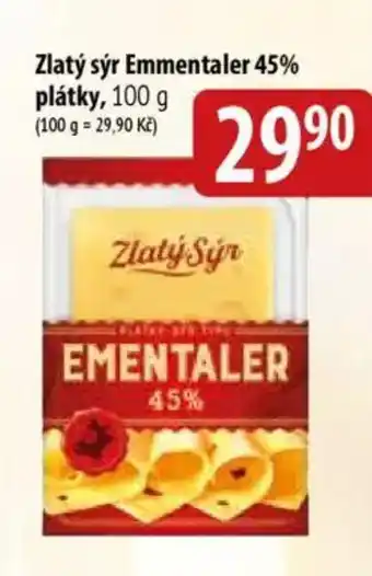 Bala Zlatý sýr Emmentaler 45% plátky nabídka