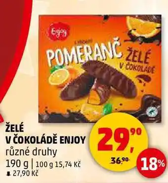 Penny Market ŽELÉ V ČOKOLÁDĚ ENJOY různé druhy, 190 g nabídka