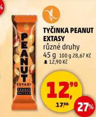 Penny Market TYČINKA PEANUT EXTASY různé druhy, 45 g nabídka