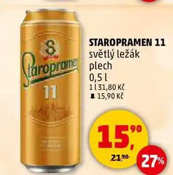 Penny Market STAROPRAMEN 11 světlý ležák plech, 0,5 l nabídka