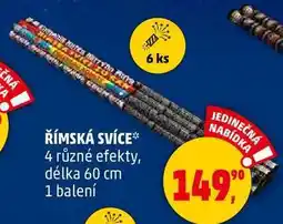 Penny Market ŘÍMSKÁ SVÍCE 4 různé efekty, délka 60 cm, 1 balení nabídka