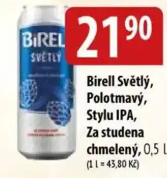 Bala BIRELL Světlý, Polotmavý, Stylu IPA, Za studena chmelený nabídka