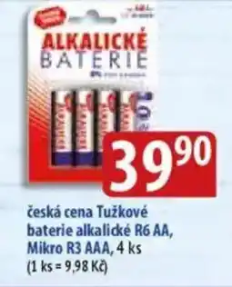 Bala česká cena Tužkové baterie alkalické R6 AA, Mikro R3 AAA nabídka