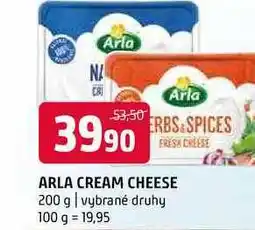 Terno Arla cream cheese 200 g vybrané druhy nabídka