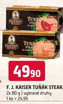 Terno F. J. kaiser tuňák steak 2x 80 g vybrané druhy nabídka