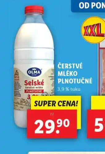 Lidl Čerstvé mléko plnotučné 3,9% nabídka