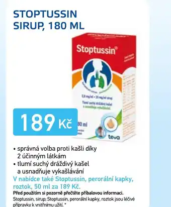 Lékárna AGEL Stoptussin sirup, nabídka