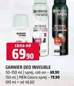 Terno Garnier deo invisible 50-150ml, vybrané druhy nabídka