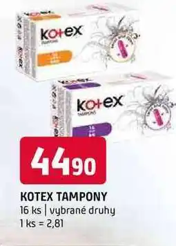Terno Kotex tampóny 16 ks nabídka
