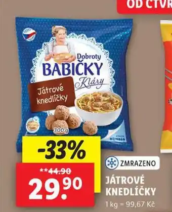 Lidl Játrové knedlíčky nabídka