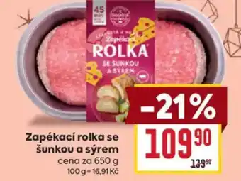 Billa Zapékací rolka se šunkou a sýrem nabídka