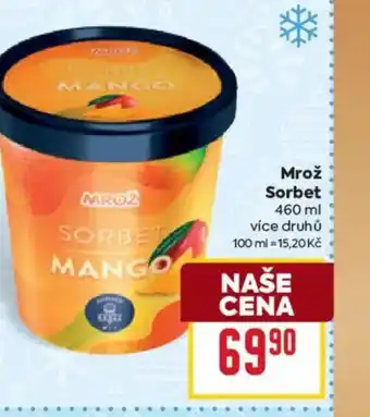 Billa MROZ Sorbet nabídka