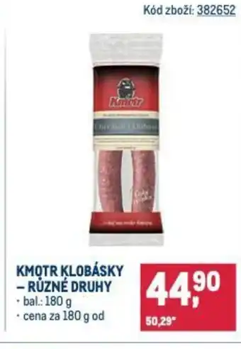 Makro Kmotr klobásky nabídka