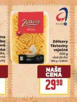 Billa Zátkovy vaječné těstoviny nabídka