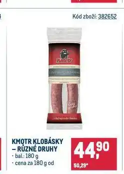 Makro Kmotr klobásky nabídka