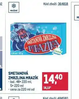 Makro Smetanová zmrzlina mrazík nabídka