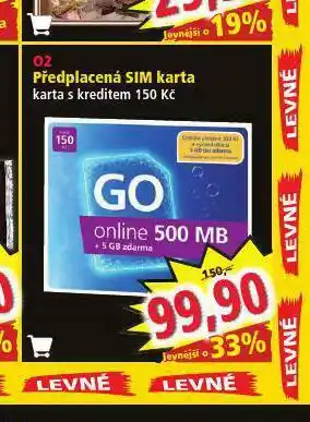 Norma O2 předpalcená sim karta nabídka