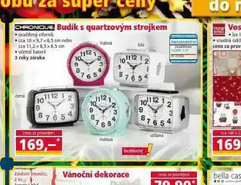 Budík a quartzovým strojkem